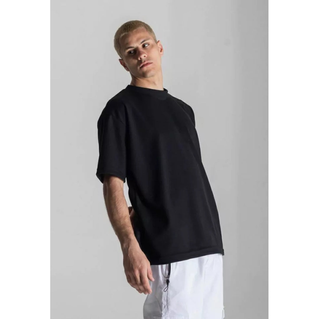 REMERA WAFFLE OVER NEGRA
