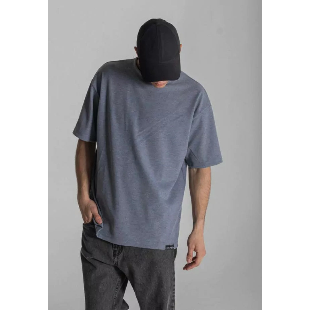 REMERA WAFFLE OVER GRIS