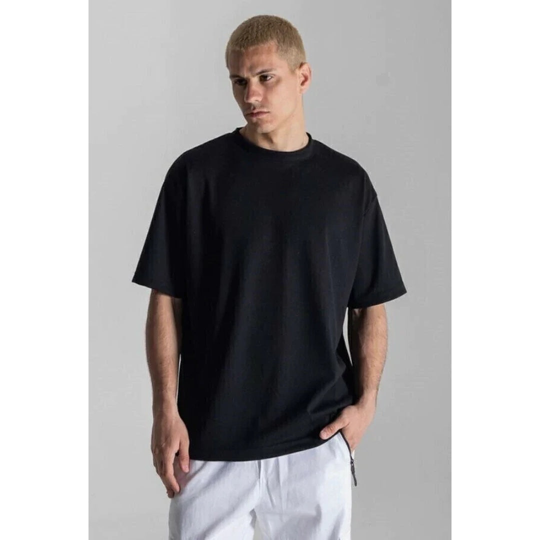 REMERA WAFFLE OVER NEGRA
