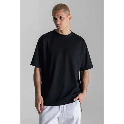 REMERA WAFFLE OVER NEGRA