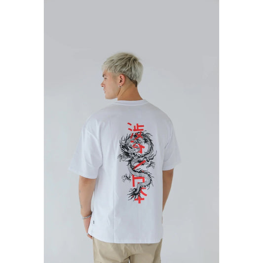 REMERA OVER DRAGON BLANCA