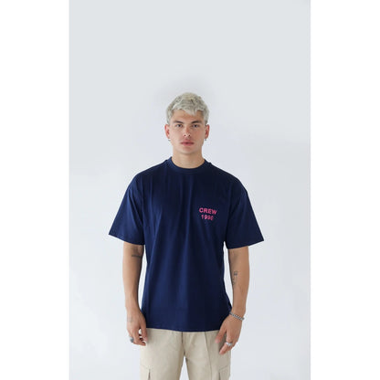 REMERA OVER CREW AZUL