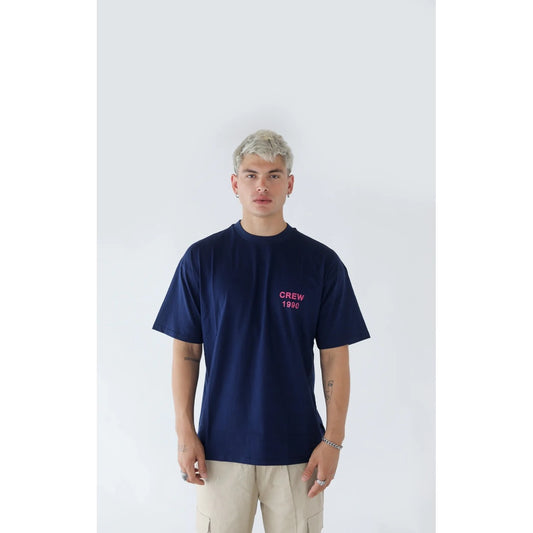 REMERA OVER CREW AZUL